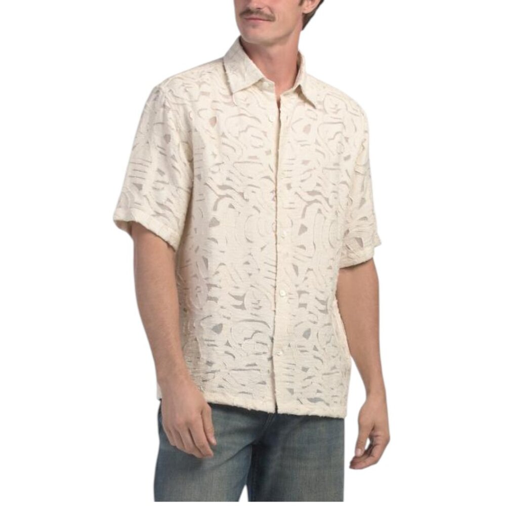 NN07 Freddy Short Sleeve Jacquard Textured Shirt